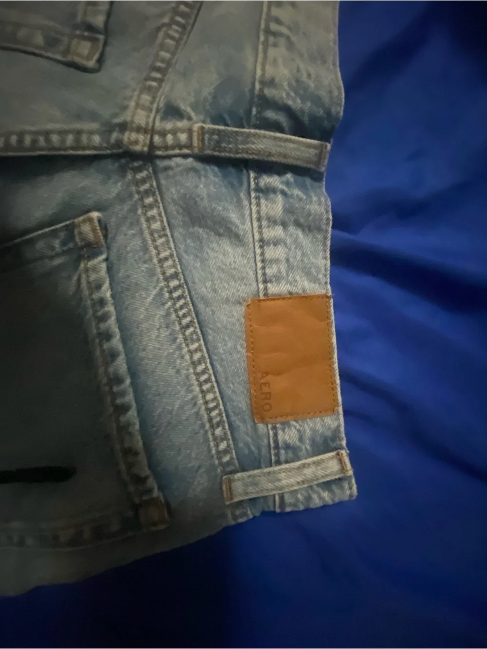 Aeropostale Light Blue Distressed High-Rise Denim Shorts - Picture 3 of 9